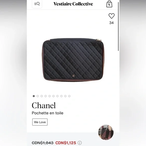 CHANEL - Authentic - laptop or document pouch - *Rare* - Picture 9 of 9